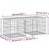 Gartenbank aus Gabionen 103x44x42 cm Massivholz Douglasie