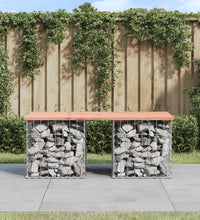 Gartenbank aus Gabionen 103x44x42 cm Massivholz Douglasie