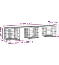 Gartenbank aus Gabionen 203x44x42 cm Massivholz Douglasie