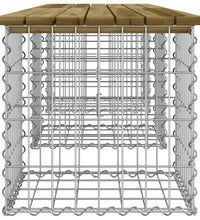 Gartenbank aus Gabionen 203x44x42 cm Kiefernholz Imprägniert