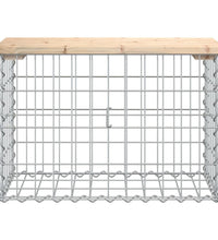 Gartenbank aus Gabionen 63x31,5x42 cm Massivholz Kiefer