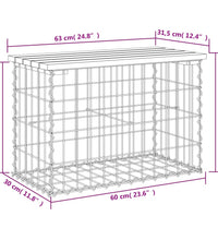 Gartenbank aus Gabionen 63x31,5x42 cm Massivholz Douglasie