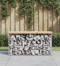 Gartenbank aus Gabionen 83x31,5x42 cm Massivholz Kiefer