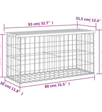 Gartenbank aus Gabionen 83x31,5x42 cm Massivholz Douglasie