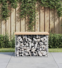 Gartenbank aus Gabionen 63x44x42 cm Massivholz Kiefer