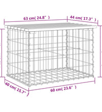 Gartenbank aus Gabionen 63x44x42 cm Massivholz Douglasie