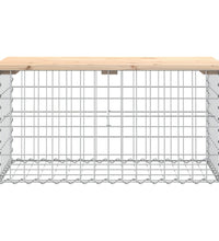 Gartenbank aus Gabionen 83x44x42 cm Massivholz Kiefer