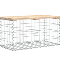 Gartenbank aus Gabionen 83x44x42 cm Massivholz Kiefer