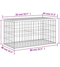 Gartenbank aus Gabionen 83x44x42 cm Massivholz Kiefer