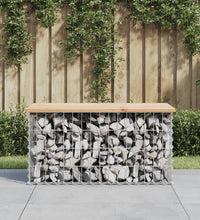 Gartenbank aus Gabionen 83x44x42 cm Massivholz Kiefer