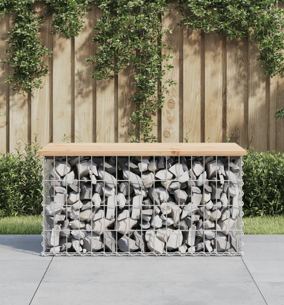 Gartenbank aus Gabionen 83x44x42 cm Massivholz Kiefer