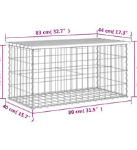 Gartenbank aus Gabionen 83x44x42 cm Kiefernholz Imprägniert