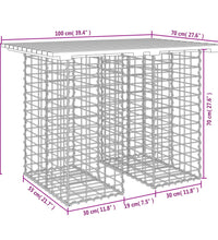 Gartenbank aus Gabionen 100x70x72 cm Massivholz Douglasie