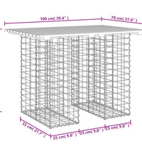 Gartenbank aus Gabionen 100x70x72 cm Massivholz Kiefer