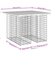 Gartenbank aus Gabionen 100x102x72 cm Massivholz Kiefer