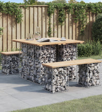 Gartenbank aus Gabionen 100x102x72 cm Massivholz Kiefer