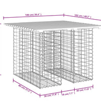 Gartenbank aus Gabionen 100x102x72 cm Massivholz Douglasie