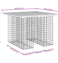 Gartenbank aus Gabionen 100x102x72 cm Massivholz Kiefer