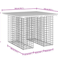 Gartenbank aus Gabionen 100x102x72 cm Massivholz Douglasie