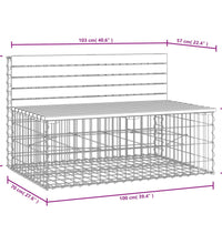 Gartenbank aus Gabionen 103x70x65 cm Massivholz Kiefer