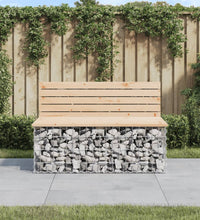 Gartenbank aus Gabionen 103x70x65 cm Massivholz Kiefer