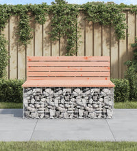 Gartenbank aus Gabionen 103x70x65 cm Massivholz Douglasie