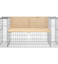 Gartenbank aus Gabionen 143x71x65,5 cm Massivholz Kiefer