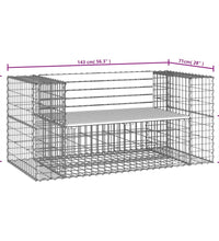 Gartenbank aus Gabionen 143x71x65,5 cm Massivholz Douglasie