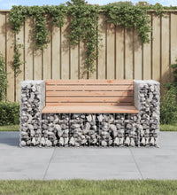 Gartenbank aus Gabionen 143x71x65,5 cm Massivholz Douglasie