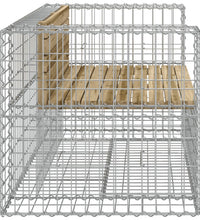 Gartenbank aus Gabionen 143x71x65,5 cm Kiefernholz Imprägniert