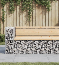 Gartenbank aus Gabionen 122x71x65,5 cm Massivholz Kiefer