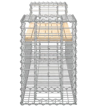 Gartenbank aus Gabionen 183x41x60,5 cm Massivholz Kiefer