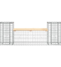 Gartenbank aus Gabionen 183x41x60,5 cm Massivholz Kiefer