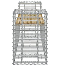 Gartenbank aus Gabionen 183x41x60,5 cm Kiefernholz Imprägniert