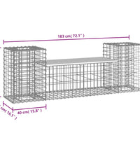 Gartenbank aus Gabionen 183x41x60,5 cm Kiefernholz Imprägniert