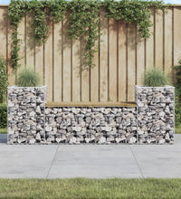 Gartenbank aus Gabionen 183x41x60,5 cm Kiefernholz Imprägniert