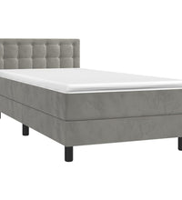 Boxspringbett mit Matratze Hellgrau 80x200 cm Samt
