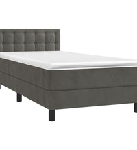 Boxspringbett mit Matratze Dunkelgrau 80x200 cm Samt