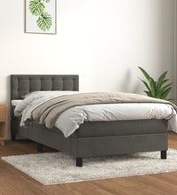 Boxspringbett mit Matratze Dunkelgrau 80x200 cm Samt