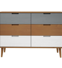 Schubladenschrank MOLDE Braun 113x40x80 cm Massivholz Kiefer