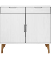 Sideboard MOLDE Weiß 90x40x80 cm Massivholz Kiefer