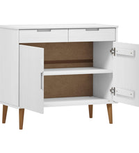 Sideboard MOLDE Weiß 90x40x80 cm Massivholz Kiefer