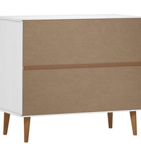 Sideboard MOLDE Weiß 90x40x80 cm Massivholz Kiefer
