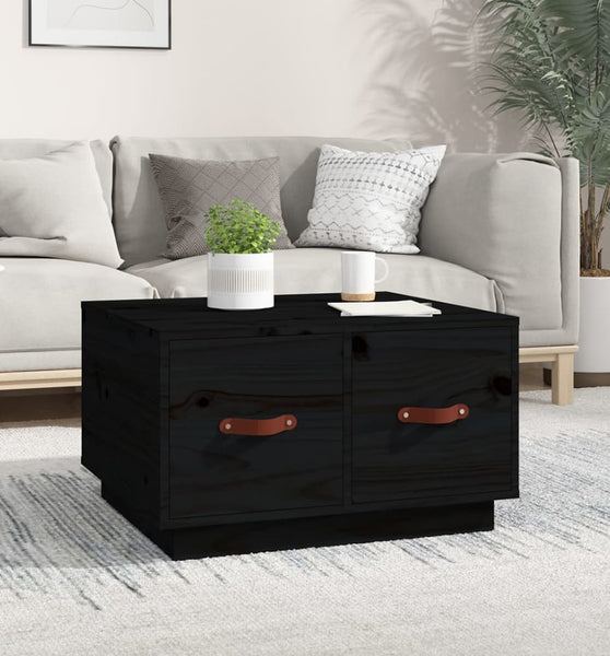 Couchtisch Schwarz 60x53x35 cm Massivholz Kiefer