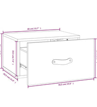 Wand-Nachttisch 40x29,5x22 cm