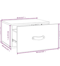 Wand-Nachttische 2 Stk. 40x29,5x22 cm