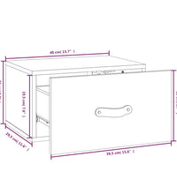 Wand-Nachttische 2 Stk. Grau 40x29,5x22 cm