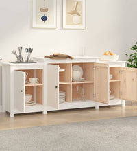 Sideboard Weiß 164x37x68 cm Massivholz Kiefer
