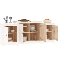 Sideboard Weiß 164x37x68 cm Massivholz Kiefer