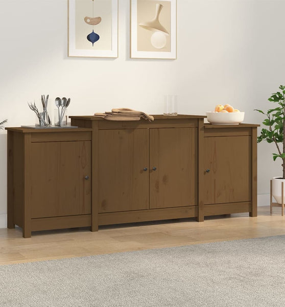 Sideboard Honigbraun 164x37x68 cm Massivholz Kiefer